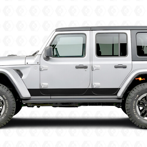 Straight Stripes Side Vinyl Decal Sticker for Jeep Wrangler 2018-2027