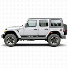 Custom Text Outline Stripes Side Vinyl Decal Sticker for Jeep Wrangler 2018-2027_2