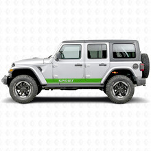 Sport Lettering Outline Stripes Side Vinyl Decal Sticker for Jeep Wrangler 2018-2027_5