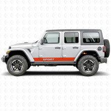 Sport Lettering Straight Stripes Side Vinyl Decal Sticker for Jeep Wrangler 2018-2027_5