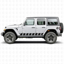 Block Style Stripes Side Vinyl Decal Sticker for Jeep Wrangler 2018-2027_2