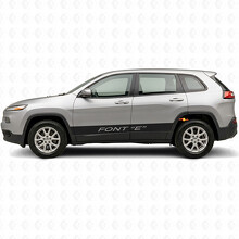 Custom Text Straight Stripes Side Vinyl Decal Sticker for Jeep Cherokee 2014-2023_2