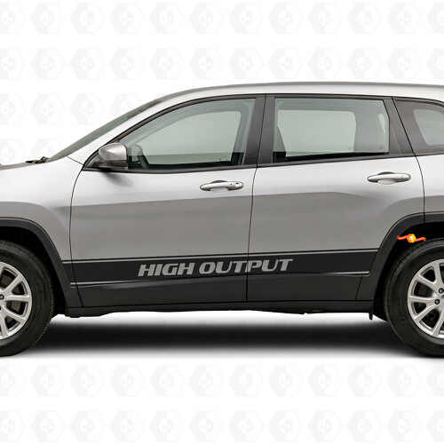High Output Outline Stripes Side Vinyl Decal Sticker for Jeep Cherokee 2014-2023