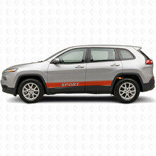 Sport Lettering Outline Stripes Side Vinyl Decal Sticker for Jeep Cherokee 2014-2023_5
