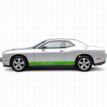 Outline Stripes & Custom Text Rocker Panel Vinyl Decal Sticker for Dodge Challenger_3