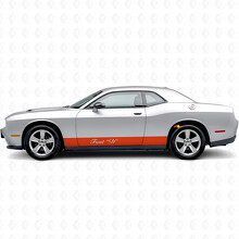 Straight Stripes & Custom Text Rocker Panel Vinyl Decal Sticker for Dodge Challenger_4