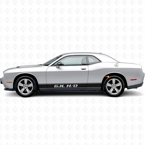 6.1L H/O Outline Stripes Rocker Panel Vinyl Decal Sticker for Dodge Challenger