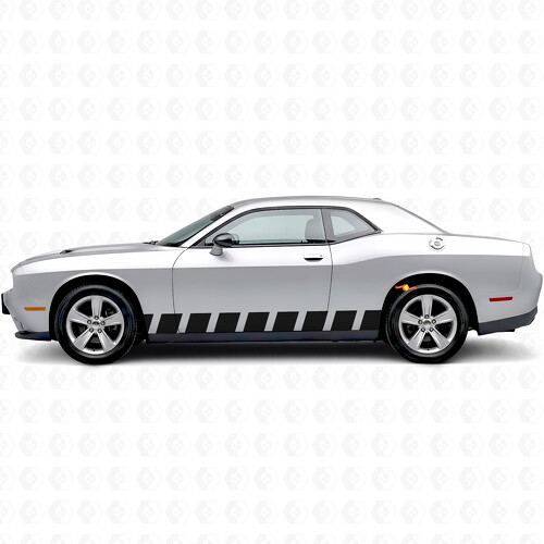 Block Style Stripes Side Vinyl Decal Sticker for Dodge Challenger