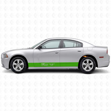 Straight Stripes & Custom Text Side Vinyl Decal Sticker for Dodge Charger 2011-2014_3