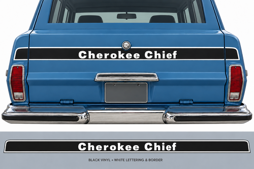 Cherokee Chief Rear Tailgate Stripe Vinyl Decal Kit for Jeep Cherokee 1978