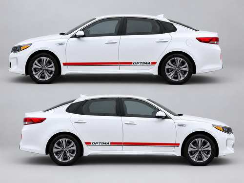 Optima Lettering Lower Side Stripes Vinyl Decal Pair for Kia Optima – Stylish Car Sticker