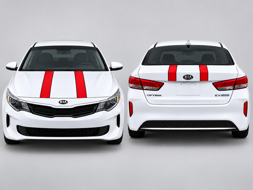 Dual Racing Stripes Hood and Trunk Vinyl Decal Kit for Kia Optima  – Stylish Car Sticker