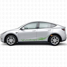 Fully Charged in Electro Style Side Door Vinyl Decal Sticker for Tesla Model Y_3