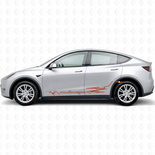 Fully Charged in Electro Style Side Door Vinyl Decal Sticker for Tesla Model Y_4
