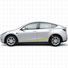 Fully Charged in Electro Style Side Door Vinyl Decal Sticker for Tesla Model Y_5
