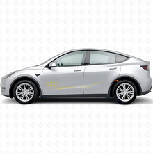 Kyiv Coordinates & Route Line Side Door Vinyl Decal Sticker for Tesla Model Y_5