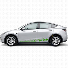 Drive Quietly Go Far Mountains Style Side Vinyl Decal Sticker for Tesla Model Y_3