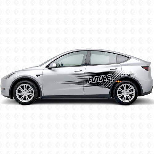 "Future" Lettering Electro-style Side Vinyl Decal Sticker for Tesla Model Y