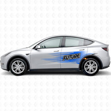 "Future" Lettering Electro-style Side Vinyl Decal Sticker for Tesla Model Y_2