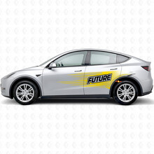 "Future" Lettering Electro-style Side Vinyl Decal Sticker for Tesla Model Y_5