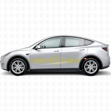 Ukrainian Ornament in Techno Style Side Vinyl Decal Sticker for Tesla Model Y_5