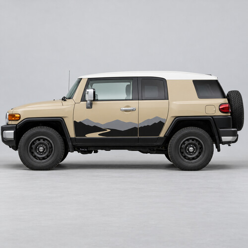 Alpine Pass Mountains Side Door Vinyl Decal Sticker for Toyota FJ Cruiser