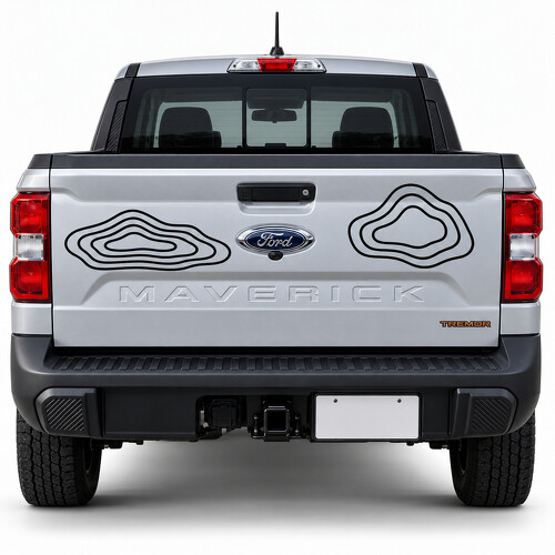Contour Islands Topographic Tailgate Vinyl Decal Sticker for Ford Maverick 2023_1