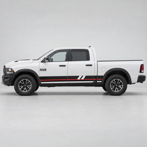 Diagonal Slots Side Vinyl Decal Sticker for RAM 1500 Rebel 2016