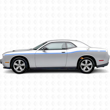 Custom Twin Varying Widths Stripes Side Vinyl Decal Sticker for Dodge Challenger_2