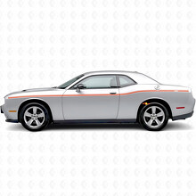 Custom Twin Varying Widths Stripes Side Vinyl Decal Sticker for Dodge Challenger_4