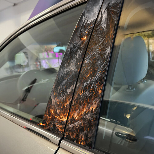 Demon Dragon Door Pillar Vinyl Decal Sticker_1