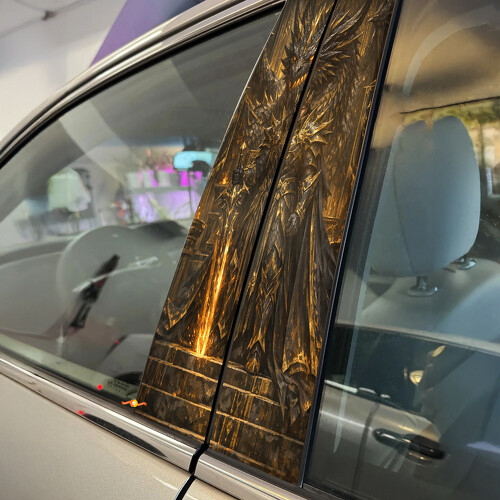 Dragon Emperor Door Pillar Vinyl Decal Sticker_1