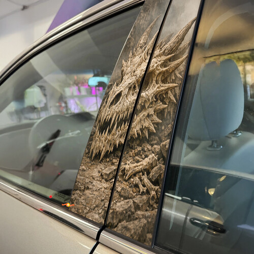 Dragon Skull Door Pillar Vinyl Decal Sticker