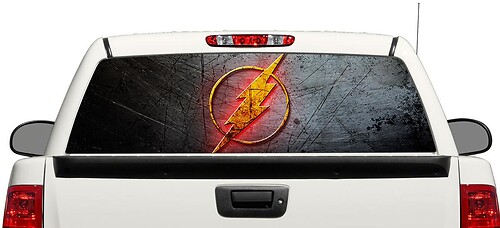 Flash Logo DC Comics Rear Window Vinyl Decal for Pick-up Trucks SUVs