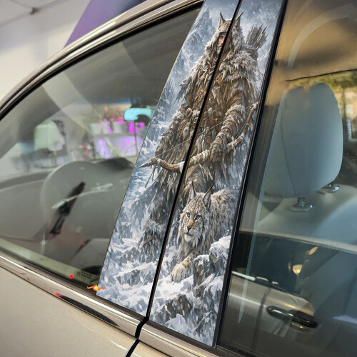 Lynx Hunter Door Pillar Vinyl Decal Sticker_1
