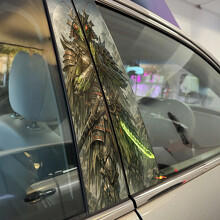 Praying Mantis Warrior Door Pillar Vinyl Decal Sticker_2