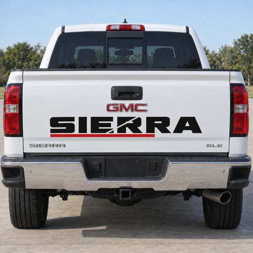 Inline Crosscut Tailgate Vinyl Decal Sticker for GMC Sierra_1
