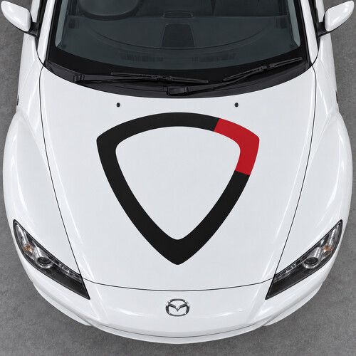 Rotor Open Core Hood Vinyl Decal Sticker for Mazda RX-8 SE3P 2008-2012 Facelift