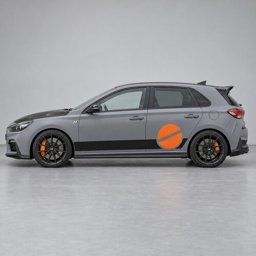Cut Disc Trackband Side Vinyl Decal Sticker for Hyundai i30 N PD Hatchback 2017-2020_1