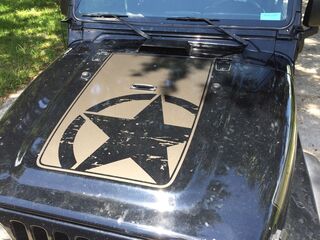 Jeep Wrangler TJ Vinyl Distressed Army Star Hood Decal TJ U PICK COLOR