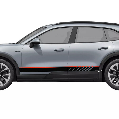 Dual Racing Stripes Rocker Panel Vinyl Decal Sticker for Porsche Cayenne Electric