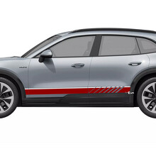 Dual Racing Stripes Rocker Panel Vinyl Decal Sticker for Porsche Cayenne Electric_3