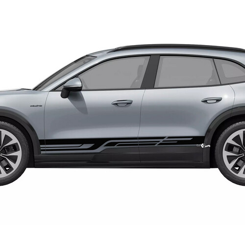 Geometric Style Stripes Rocker Panel Vinyl Decal Sticker for Porsche Cayenne Electric