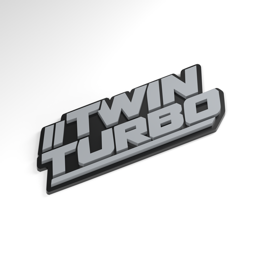Twin Turbo Twin Slash 3D Acrylic Badge_1