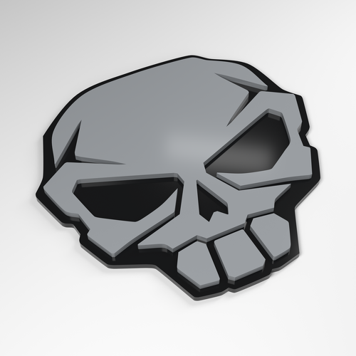 Skull Track Mask 3D Acrylic Badge