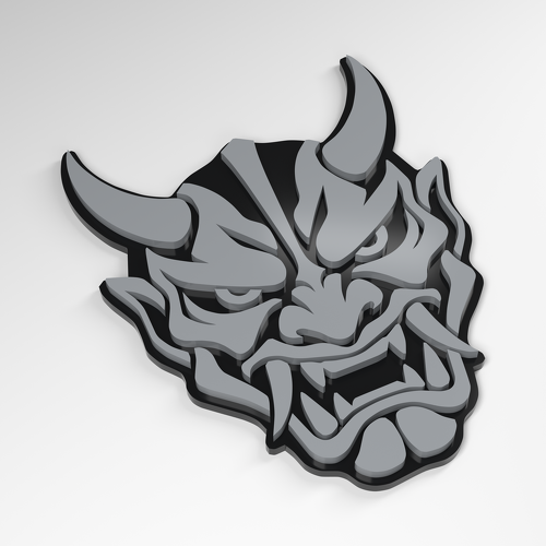 Hannya Street Mask 3D Acrylic Badge_1