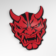 Hannya Street Mask 3D Acrylic Badge_3