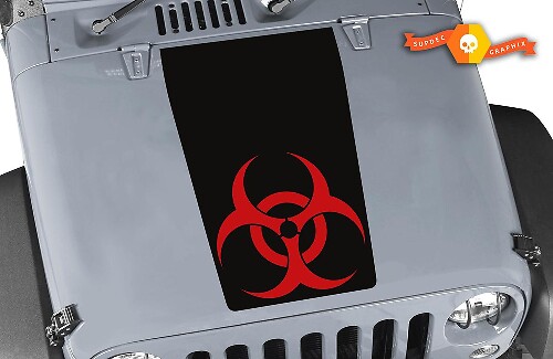 Blackout Biohazard Two-Color Hood Decal for Jeep Wrangler 