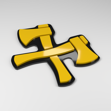 Crossed Axes 3D Acrylic Car Badge_2