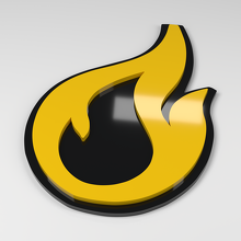 Flame 3D Acrylic Car Badge_2